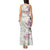 Personalized Japanese Shirasagi Bird Tank Maxi Dress Sakura and Hibiscus Polynesian Pattern