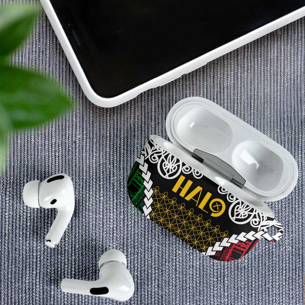 Halo Vanuatu Pride AirPods Case Vanuatuan Sand Drawing Pattern LT9 - Polynesian Pride