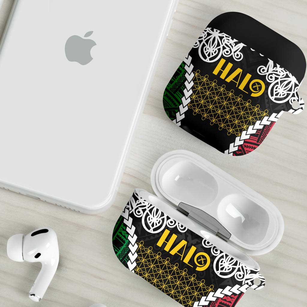 Halo Vanuatu Pride AirPods Case Vanuatuan Sand Drawing Pattern LT9 - Polynesian Pride