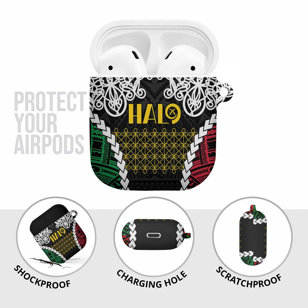 Halo Vanuatu Pride AirPods Case Vanuatuan Sand Drawing Pattern LT9 - Polynesian Pride