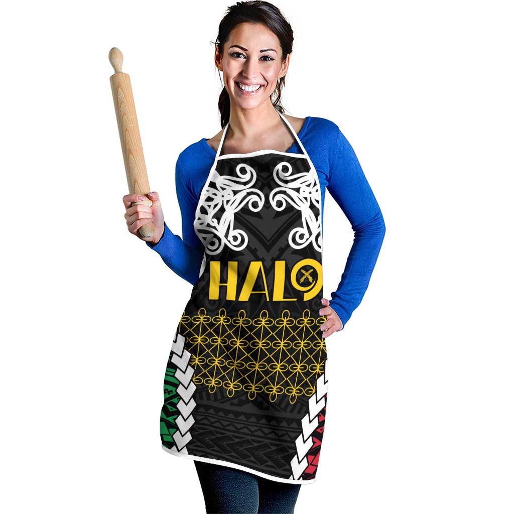 Halo Vanuatu Pride Apron Vanuatuan Sand Drawing Pattern LT9 - Polynesian Pride