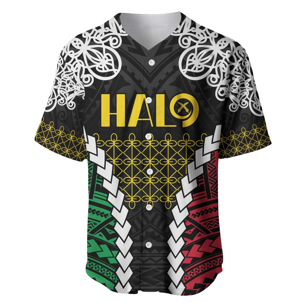 Halo Vanuatu Pride Baseball Jersey Vanuatuan Sand Drawing Pattern
