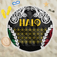 Halo Vanuatu Pride Beach Blanket Vanuatuan Sand Drawing Pattern LT9 One Size 150cm Black - Polynesian Pride