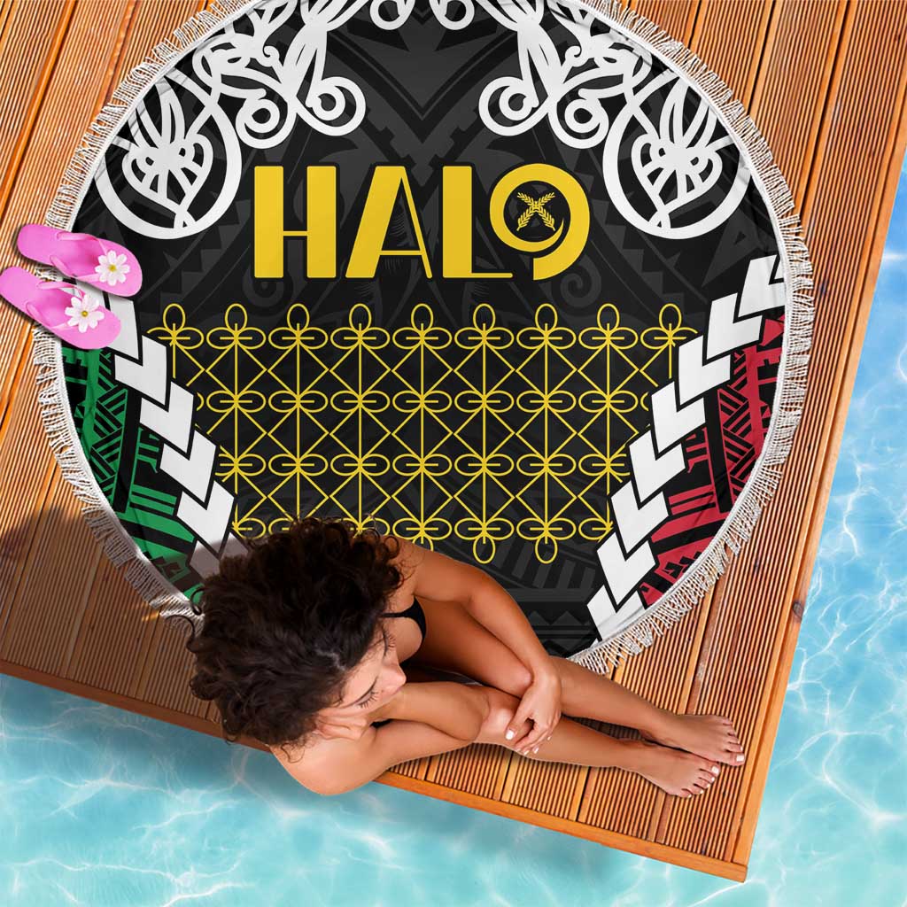 Halo Vanuatu Pride Beach Blanket Vanuatuan Sand Drawing Pattern LT9 - Polynesian Pride