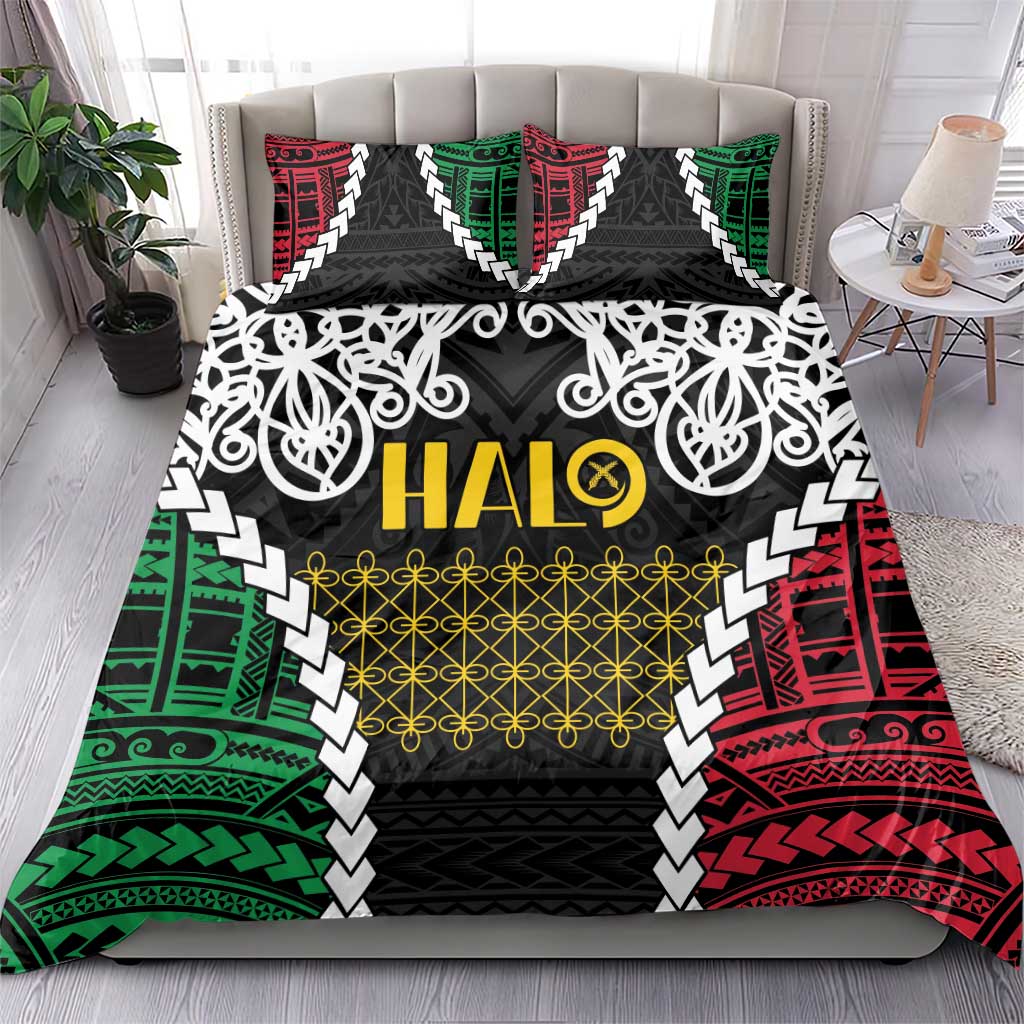 Halo Vanuatu Pride Bedding Set Vanuatuan Sand Drawing Pattern
