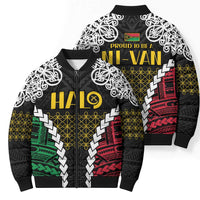 Halo Vanuatu Pride Bomber Puffer Jacket Vanuatuan Sand Drawing Pattern LT9 - Polynesian Pride
