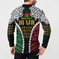 Halo Vanuatu Pride Button Sweatshirt Vanuatuan Sand Drawing Pattern LT9 - Polynesian Pride