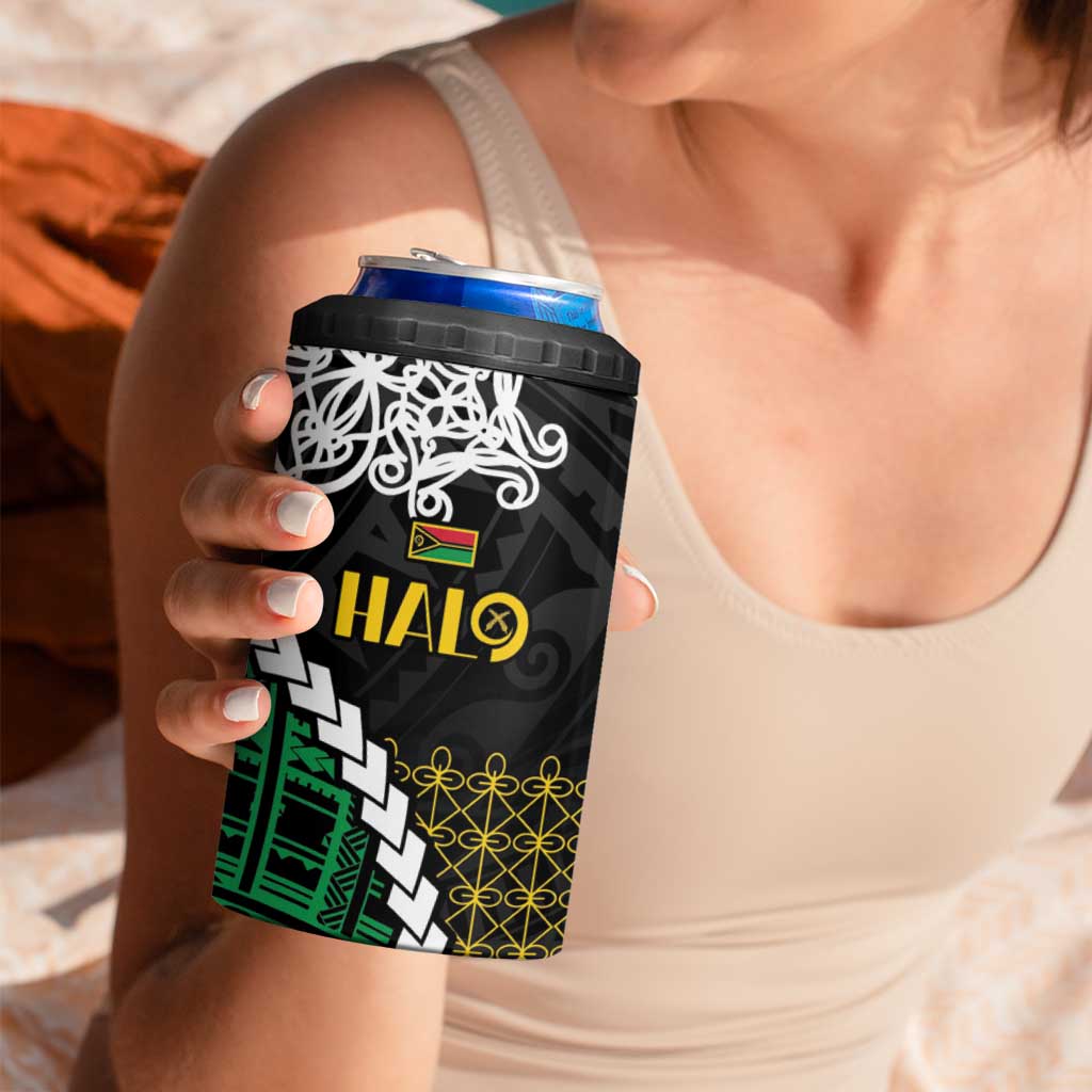 Halo Vanuatu Pride 4 in 1 Can Cooler Tumbler Vanuatuan Sand Drawing Pattern LT9 - Polynesian Pride