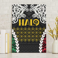 Halo Vanuatu Pride Canvas Wall Art Vanuatuan Sand Drawing Pattern LT9 Without Frame Black - Polynesian Pride