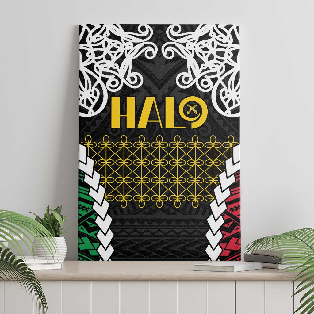 Halo Vanuatu Pride Canvas Wall Art Vanuatuan Sand Drawing Pattern LT9 - Polynesian Pride
