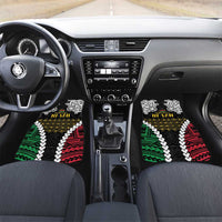 Halo Vanuatu Pride Car Mats Vanuatuan Sand Drawing Pattern LT9 Set 2pcs - Front Black - Polynesian Pride