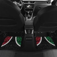 Halo Vanuatu Pride Car Mats Vanuatuan Sand Drawing Pattern LT9 Set 2pcs - Back Black - Polynesian Pride