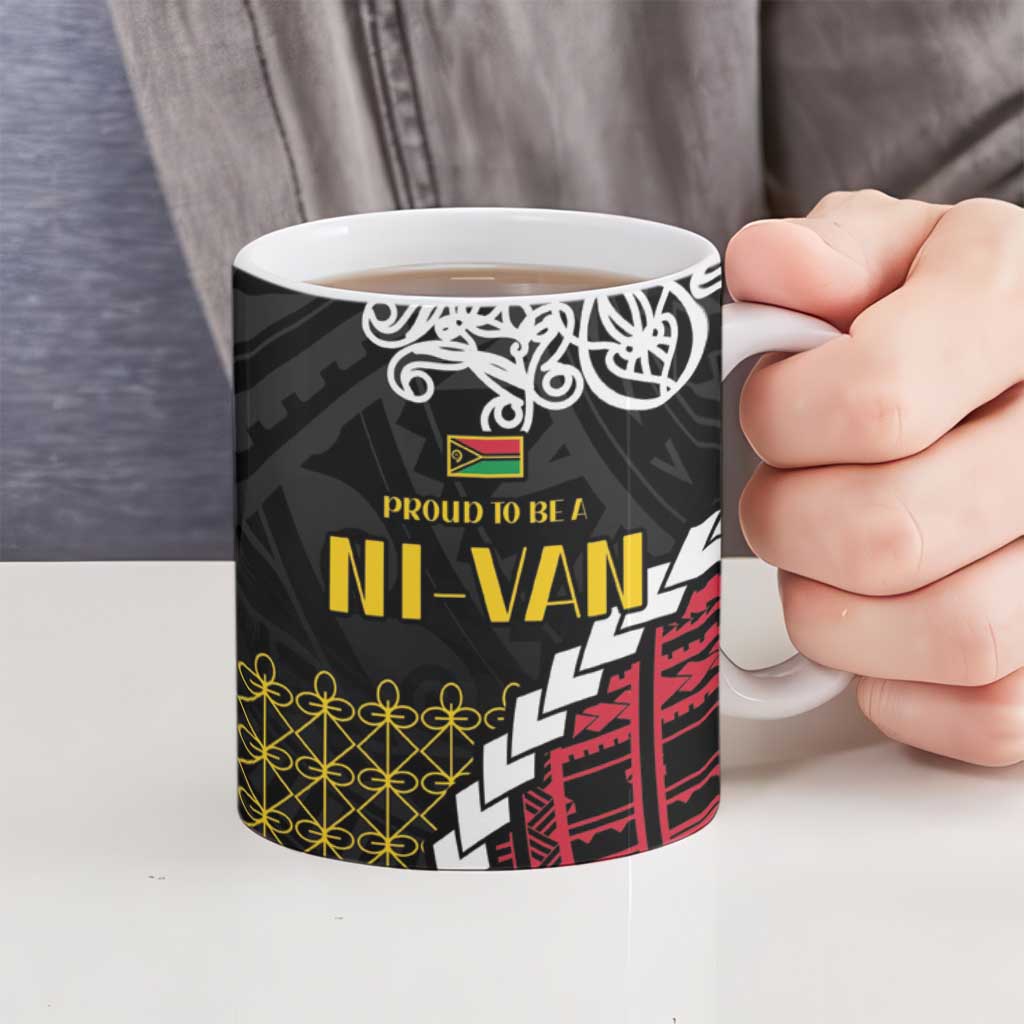 Halo Vanuatu Pride Ceramic Mug Vanuatuan Sand Drawing Pattern LT9 - Polynesian Pride