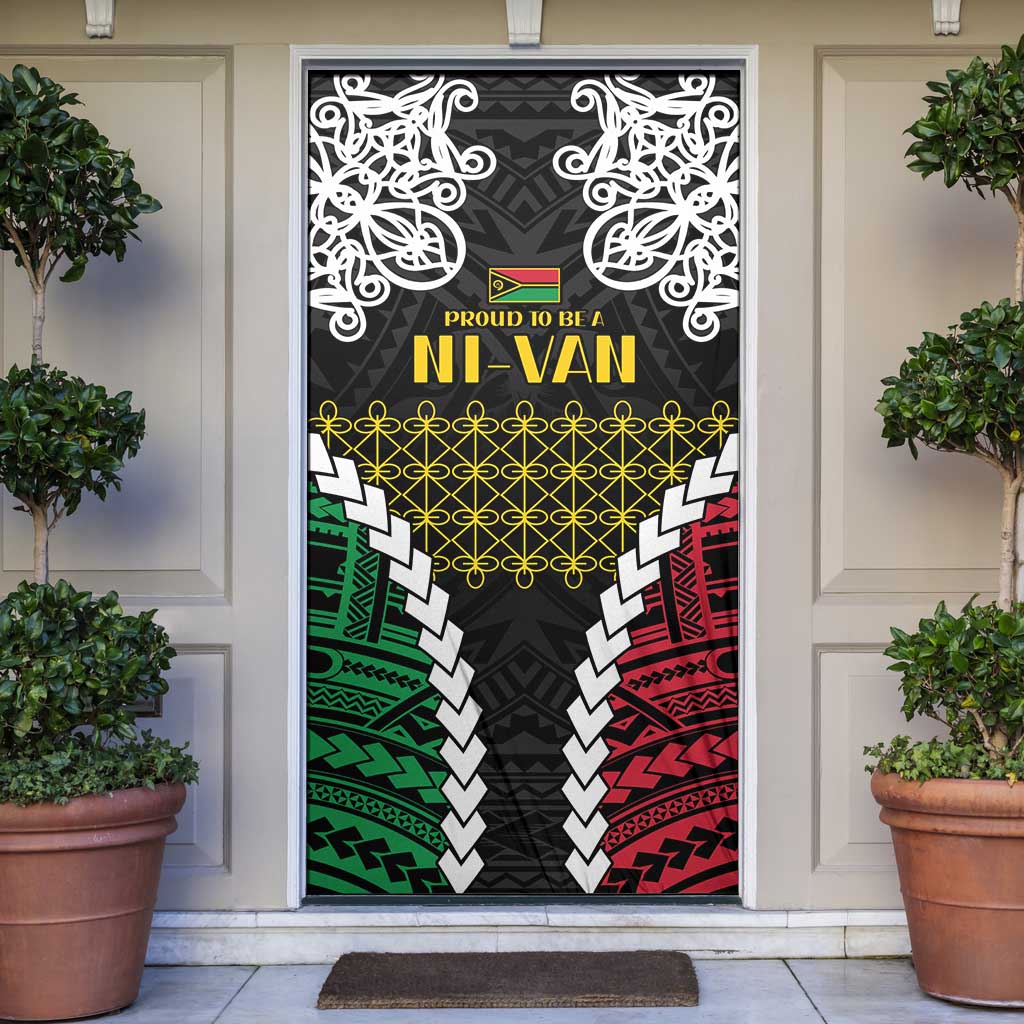 Halo Vanuatu Pride Door Cover Vanuatuan Sand Drawing Pattern - Polynesian Pride
