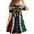 Halo Vanuatu Pride Family Matching Off Shoulder Short Dress and Hawaiian Shirt Vanuatuan Sand Drawing Pattern