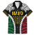 Halo Vanuatu Pride Family Matching Off Shoulder Short Dress and Hawaiian Shirt Vanuatuan Sand Drawing Pattern
