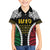 Halo Vanuatu Pride Family Matching Off Shoulder Short Dress and Hawaiian Shirt Vanuatuan Sand Drawing Pattern