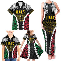 Halo Vanuatu Pride Family Matching Tank Maxi Dress and Hawaiian Shirt Vanuatuan Sand Drawing Pattern