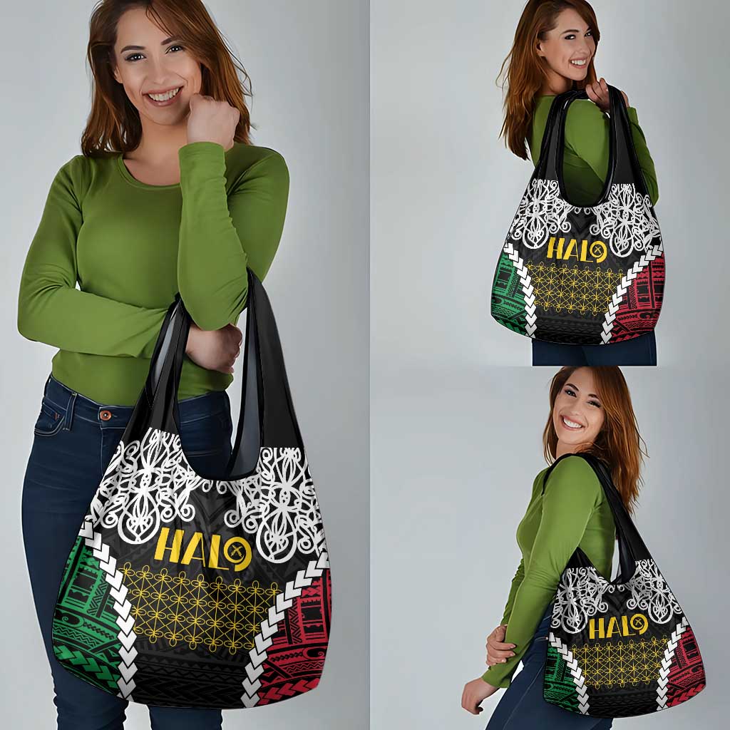 Halo Vanuatu Pride Grocery Bag Vanuatuan Sand Drawing Pattern