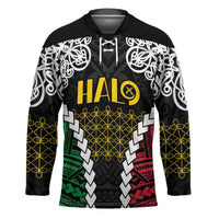Halo Vanuatu Pride Hockey Jersey Vanuatuan Sand Drawing Pattern LT9 Unisex Black - Polynesian Pride