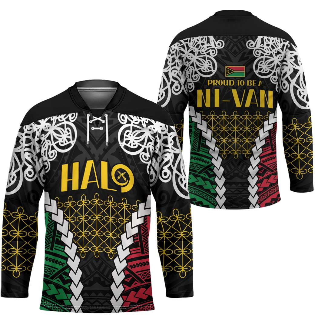 Halo Vanuatu Pride Hockey Jersey Vanuatuan Sand Drawing Pattern LT9 - Polynesian Pride