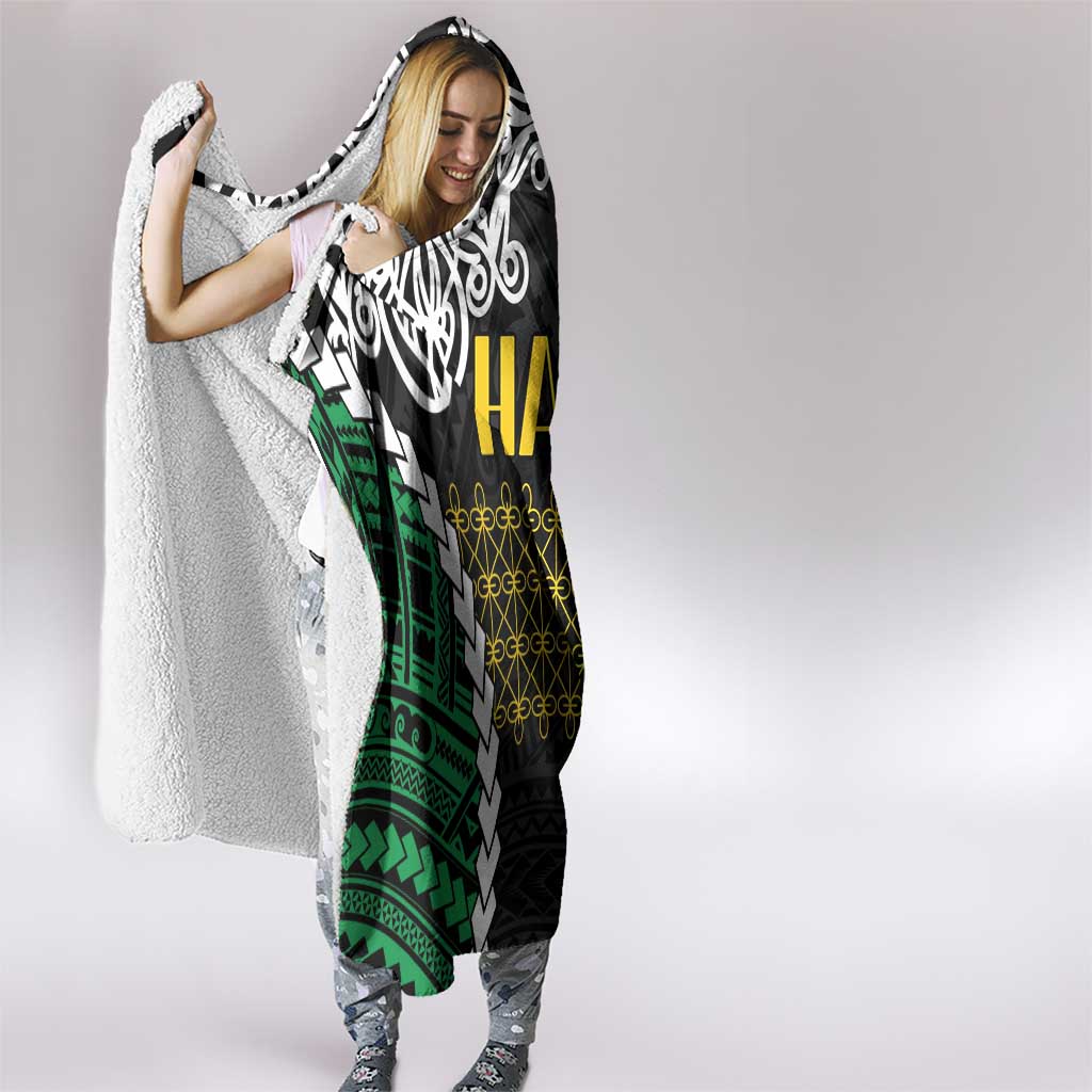 Halo Vanuatu Pride Hooded Blanket Vanuatuan Sand Drawing Pattern LT9 - Polynesian Pride