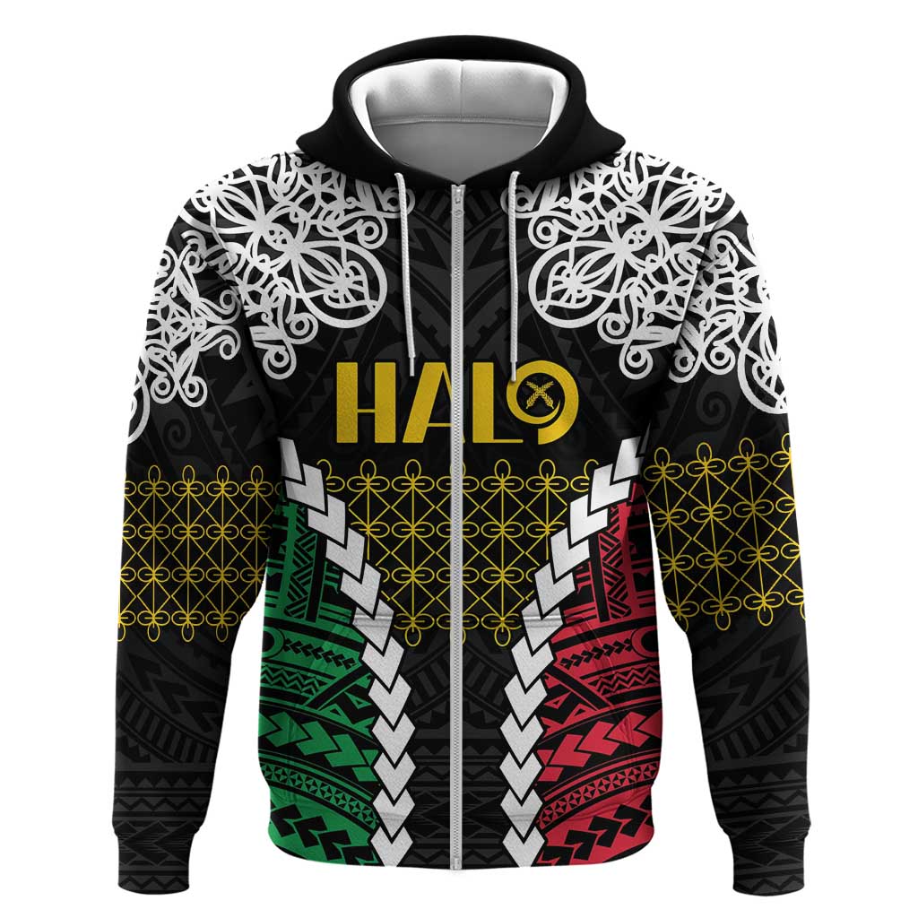 Halo Vanuatu Pride Hoodie Vanuatuan Sand Drawing Pattern