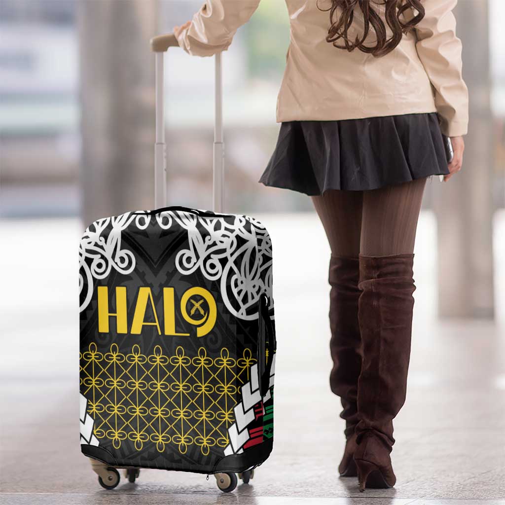 Halo Vanuatu Pride Luggage Cover Vanuatuan Sand Drawing Pattern