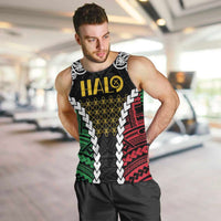 Halo Vanuatu Pride Men Tank Top Vanuatuan Sand Drawing Pattern LT9 Black - Polynesian Pride