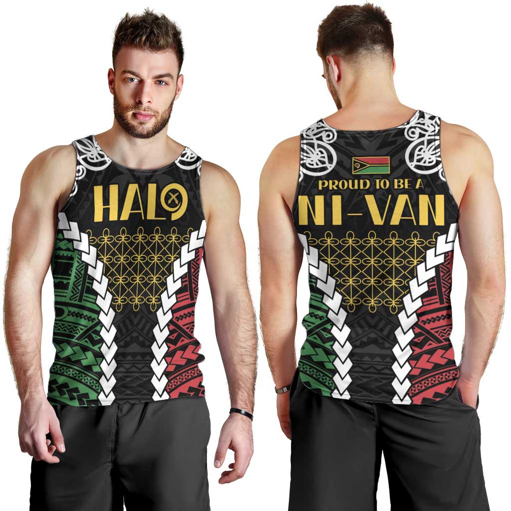 Halo Vanuatu Pride Men Tank Top Vanuatuan Sand Drawing Pattern LT9 - Polynesian Pride