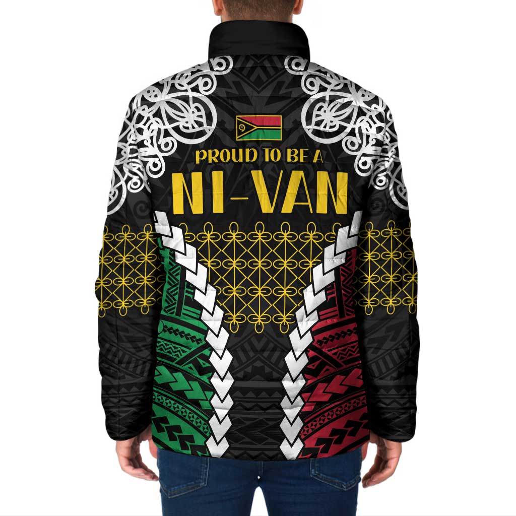 Halo Vanuatu Pride Padded Jacket Vanuatuan Sand Drawing Pattern LT9 - Polynesian Pride