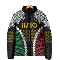 Halo Vanuatu Pride Padded Jacket Vanuatuan Sand Drawing Pattern LT9 - Polynesian Pride