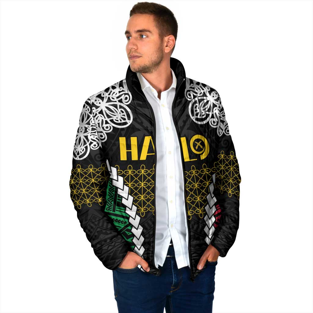 Halo Vanuatu Pride Padded Jacket Vanuatuan Sand Drawing Pattern LT9 - Polynesian Pride
