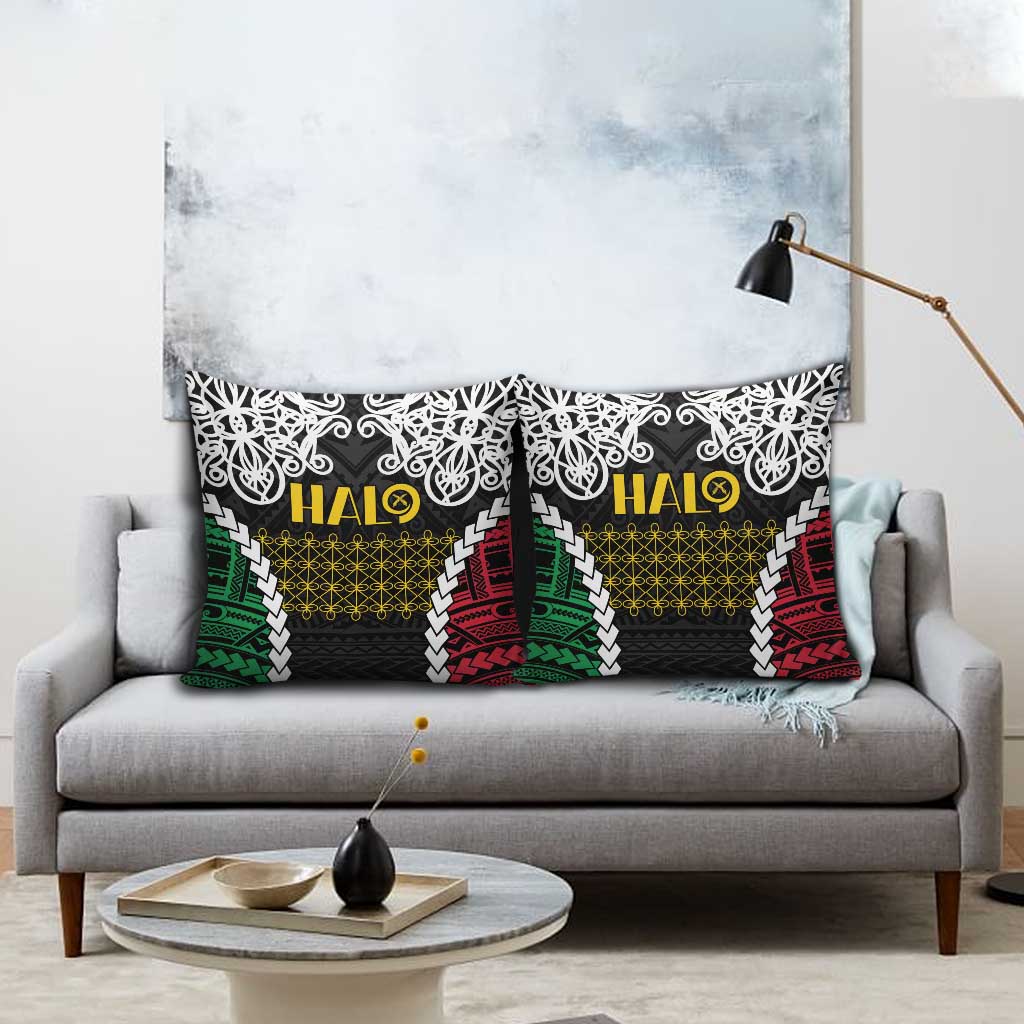 Halo Vanuatu Pride Pillow Cover Vanuatuan Sand Drawing Pattern - Polynesian Pride