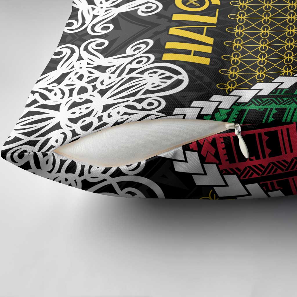 Halo Vanuatu Pride Pillow Cover Vanuatuan Sand Drawing Pattern - Polynesian Pride