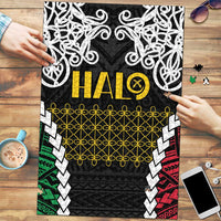 Halo Vanuatu Pride Puzzle Vanuatuan Sand Drawing Pattern LT9 Black - Polynesian Pride