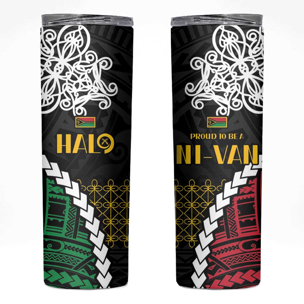 Halo Vanuatu Pride Skinny Tumbler Vanuatuan Sand Drawing Pattern
