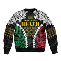Halo Vanuatu Pride Sleeve Zip Bomber Jacket Vanuatuan Sand Drawing Pattern