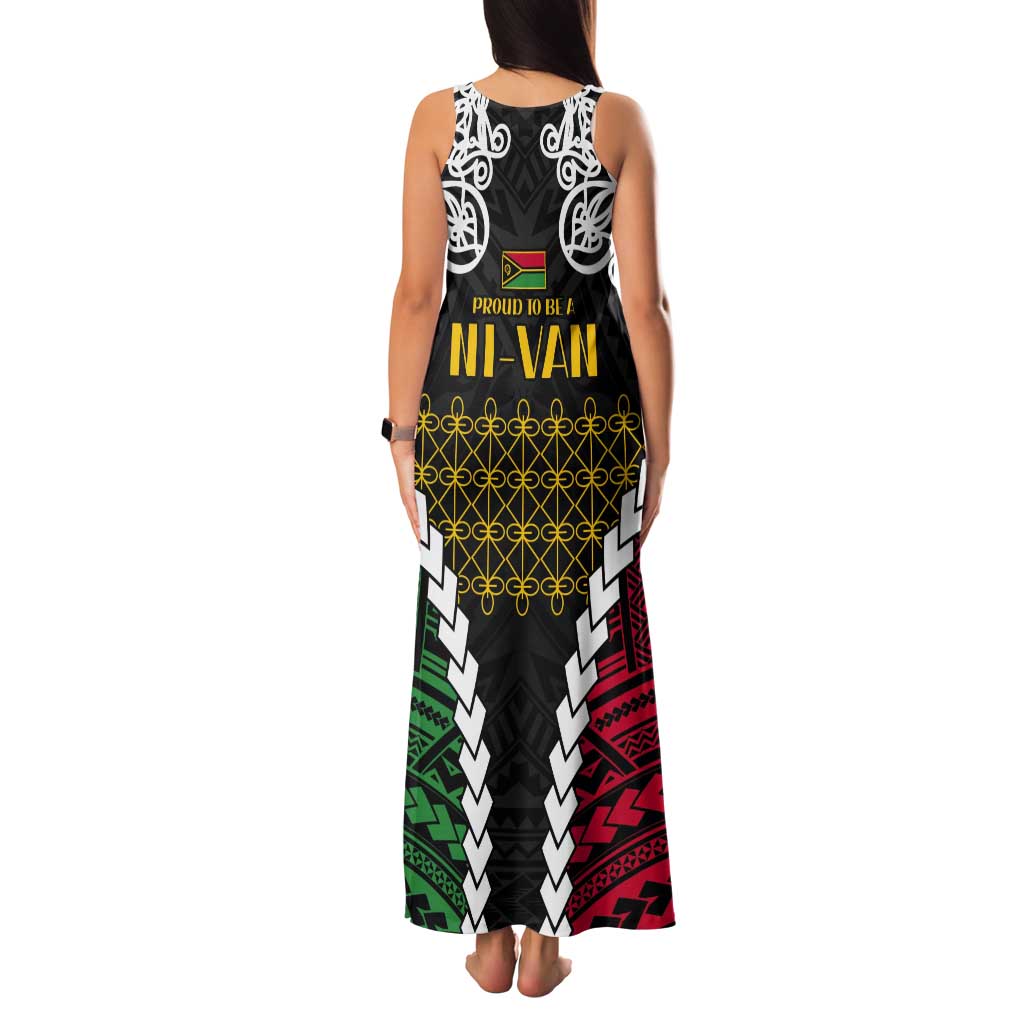 Halo Vanuatu Pride Tank Maxi Dress Vanuatuan Sand Drawing Pattern LT9 - Polynesian Pride
