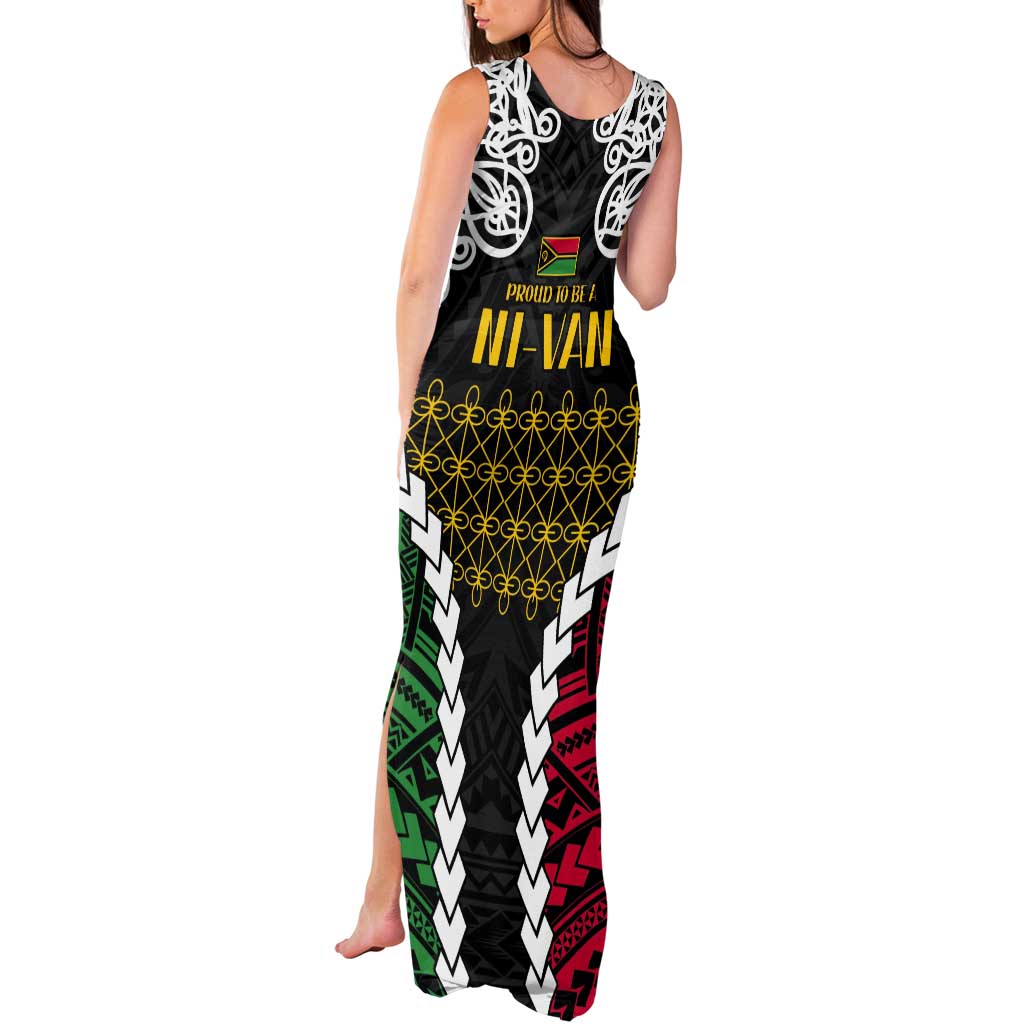 Halo Vanuatu Pride Tank Maxi Dress Vanuatuan Sand Drawing Pattern LT9 - Polynesian Pride