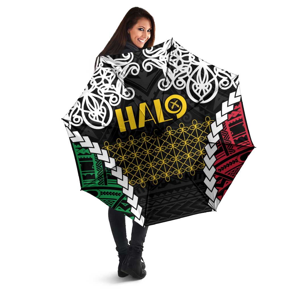 Halo Vanuatu Pride Umbrella Vanuatuan Sand Drawing Pattern - Polynesian Pride