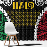 Halo Vanuatu Pride Window Curtain Vanuatuan Sand Drawing Pattern LT9 - Polynesian Pride