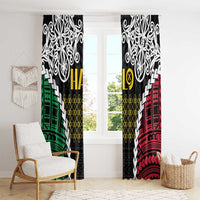 Halo Vanuatu Pride Window Curtain Vanuatuan Sand Drawing Pattern LT9 - Polynesian Pride