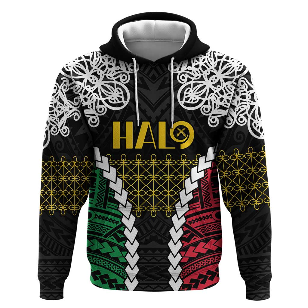 Halo Vanuatu Pride Zip Hoodie Vanuatuan Sand Drawing Pattern