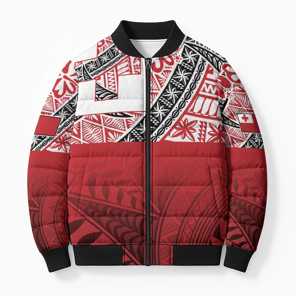 Malo e lelei Tonga Bomber Puffer Jacket Ngatu Tokelau Feletoa Fata Traditional Polynesian Pattern - Polynesian Pride