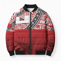 Malo e lelei Tonga Bomber Puffer Jacket Ngatu Tokelau Feletoa Fata Traditional Polynesian Pattern - Polynesian Pride