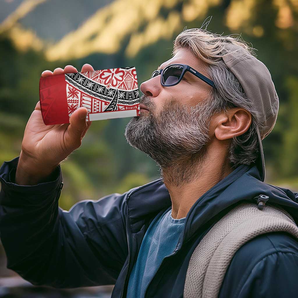 Malo e lelei Tonga 4 in 1 Can Cooler Tumbler Ngatu Tokelau Feletoa Fata Traditional Polynesian Pattern