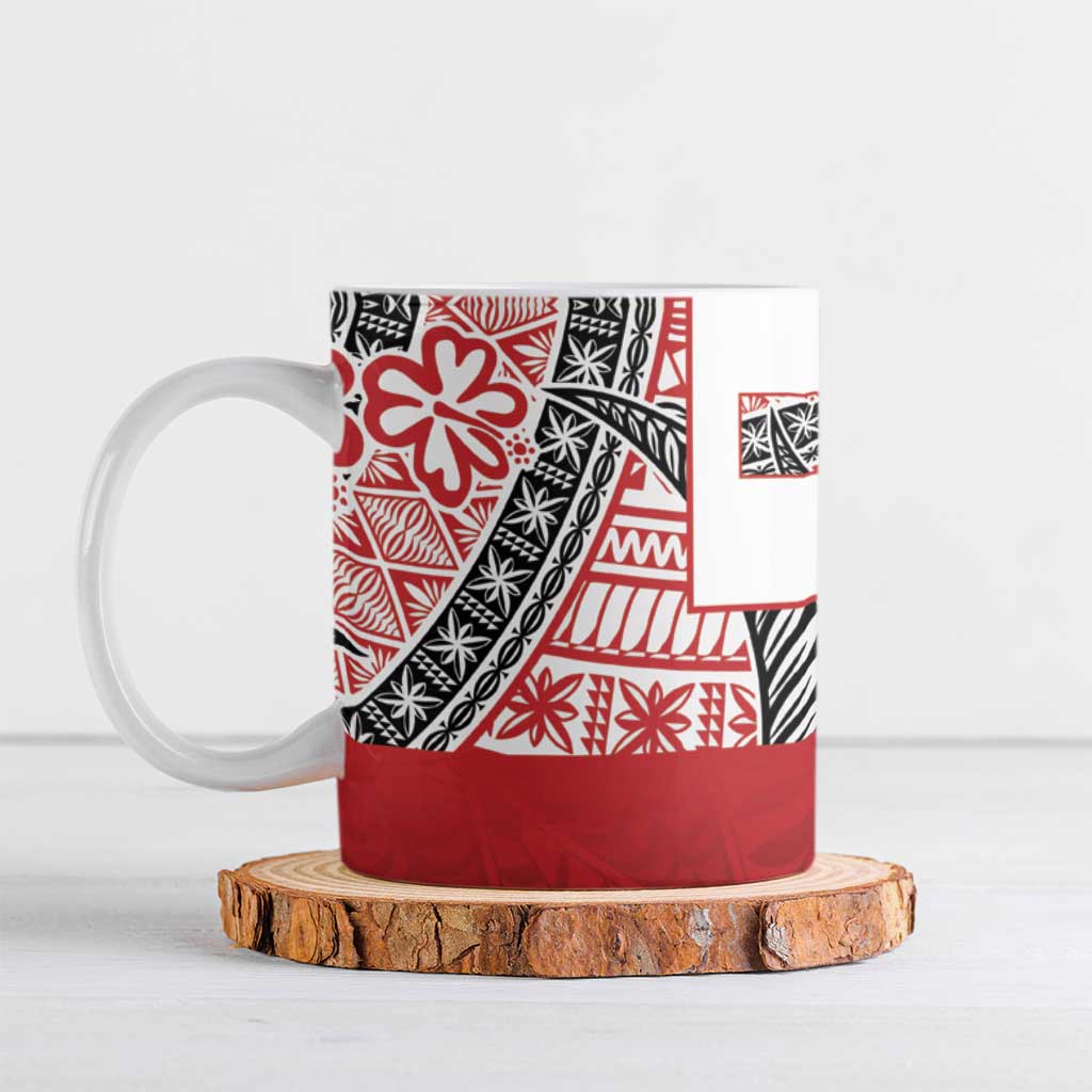 Malo e lelei Tonga Ceramic Mug Ngatu Tokelau Feletoa Fata Traditional Polynesian Pattern - Polynesian Pride