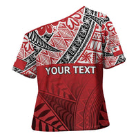 Malo e lelei Tonga Cross Shoulder Shirt Ngatu Tokelau Feletoa Fata Traditional Polynesian Pattern - Polynesian Pride