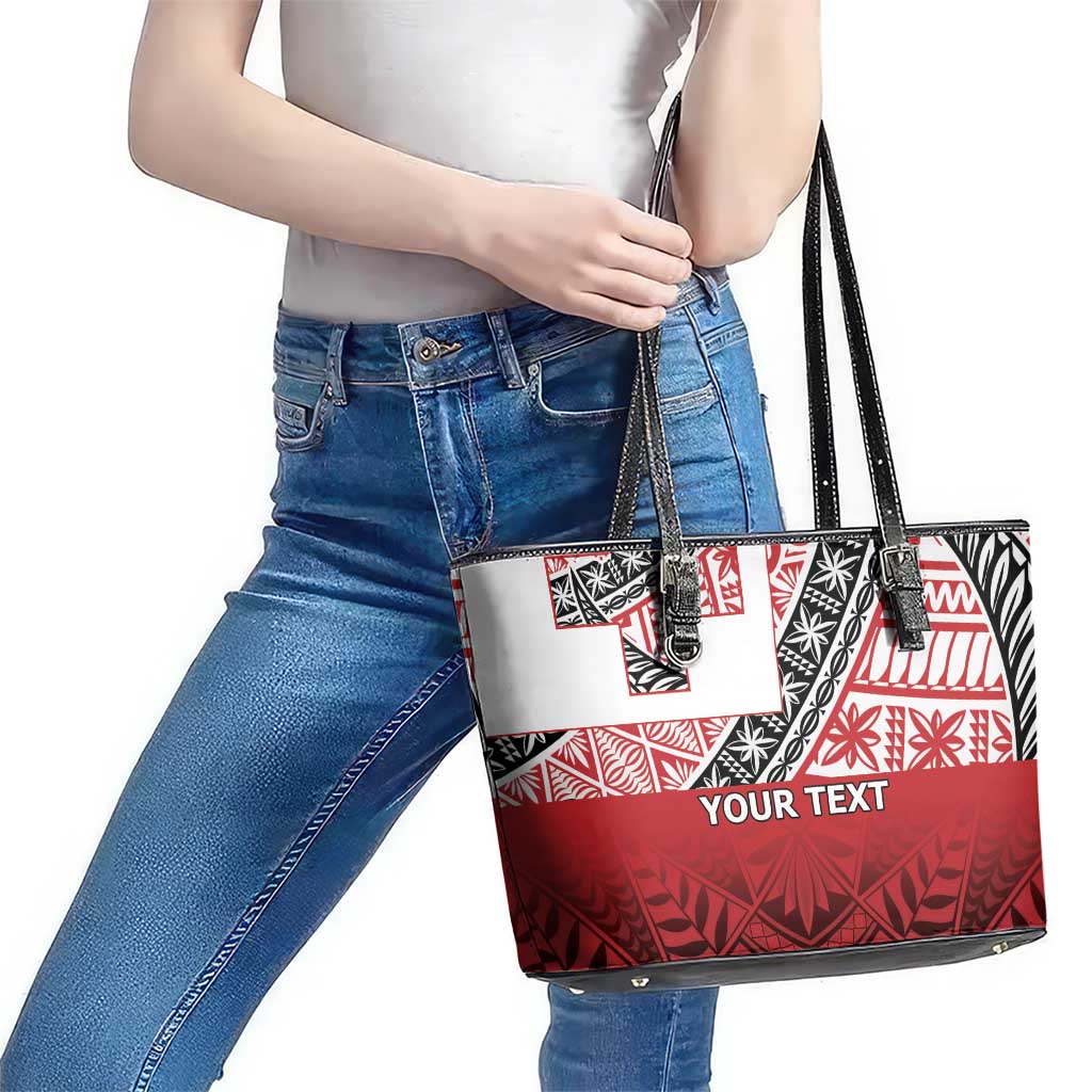 Malo e lelei Tonga Leather Tote Bag Ngatu Tokelau Feletoa Fata Traditional Polynesian Pattern